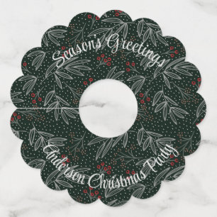 Voeg Jouw tekst Christmas Party Country toe Wijnglaslabel