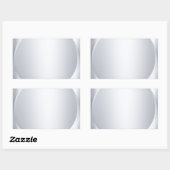 Voeg Jouw tekst Elegant Metallic Silver Blank Mode Rechthoekige Sticker (Vel)