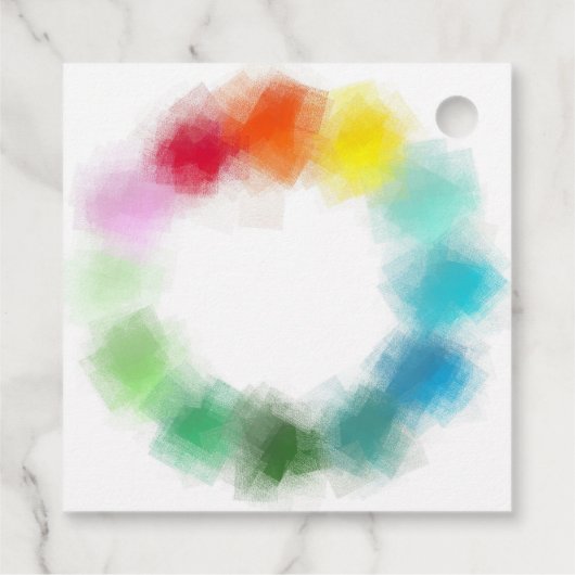 Voeg Jouw tekst Elegant Modern Kleurrijk Abstract Bedankjes Labels (Achterkant)