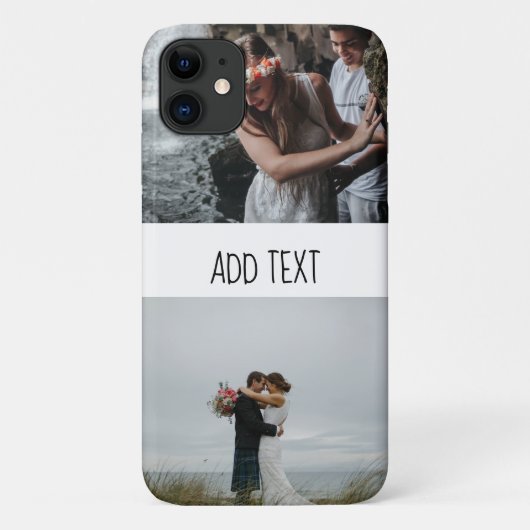 Voeg Jouw tekst en Twee Moderne Foto toe Case-Mate iPhone Case (Achterkant)
