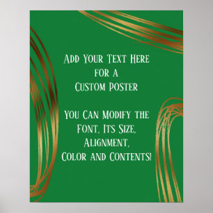 Voeg Jouw tekst-gekrabbelde gouden Ovalen toe, hel Poster