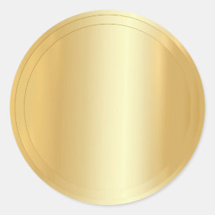 Voeg Jouw tekst Gold Look Elegant Sjabloon Blank Ronde Sticker