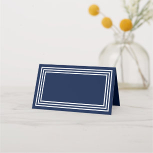 Voeg Jouw tekst Navy Blue toe met Triple White Bor