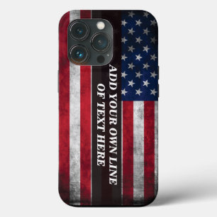 Voeg jouw tekst op Amerikaanse vlag toe iPhone 13 Pro Hoesje