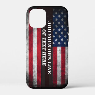 Voeg jouw tekst op Amerikaanse vlag toe iPhone 12 Mini Hoesje