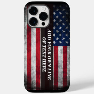 Voeg jouw tekst op Amerikaanse vlag toe Case-Mate iPhone 14 Pro Max Hoesje