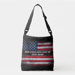 Voeg jouw tekst op Amerikaanse vlag toe Crossbody Tas