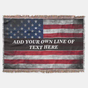 Voeg jouw tekst op Amerikaanse vlag toe Deken