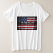 Voeg jouw tekst op Amerikaanse vlag toe Grote Maat T-shirt (Design voorkant)