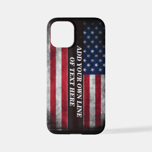 Voeg jouw tekst op Amerikaanse vlag toe iPhone 12 Mini Hoesje