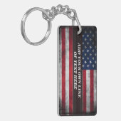 Voeg jouw tekst op Amerikaanse vlag toe Sleutelhanger (Voorkant Links)