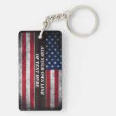 Voeg jouw tekst op Amerikaanse vlag toe Sleutelhanger (achterkant)