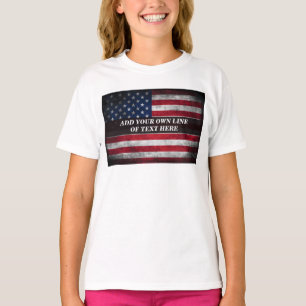 Voeg jouw tekst op Amerikaanse vlag toe T-shirt