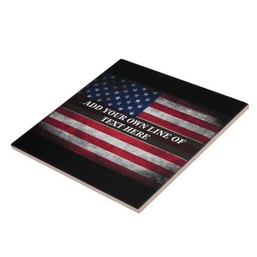 Voeg jouw tekst op Amerikaanse vlag toe Tegeltje (Zijkant)