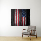 Voeg jouw tekst op Amerikaanse vlag toe Wandkleed (In Situ (horizontaal))