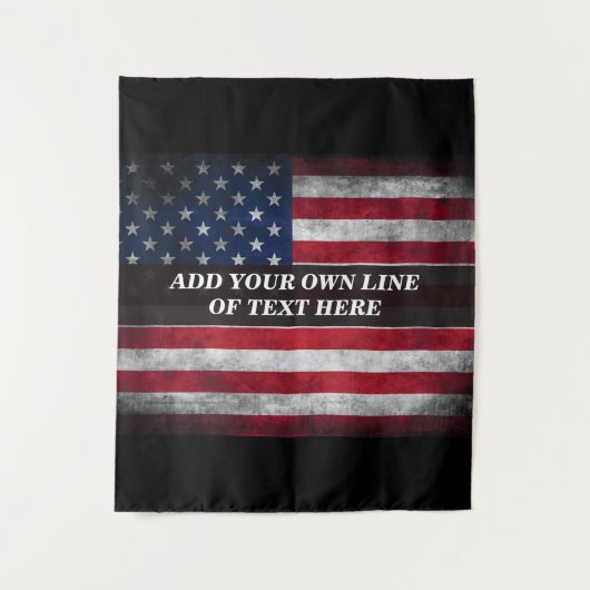 Voeg jouw tekst op Amerikaanse vlag toe Wandkleed (Voorkant)