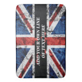 Voeg jouw tekst op het Engelse vlag Sierkussen toe Badmat (Voorkant Verticaal)