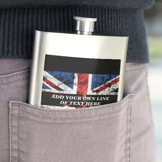 Voeg jouw tekst op het Engelse vlag Sierkussen toe Flacon (Voorbeeld)