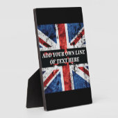 Voeg jouw tekst op het Engelse vlag Sierkussen toe Fotoplaat (Zijkant)