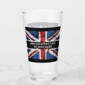 Voeg jouw tekst op het Engelse vlag Sierkussen toe Glas (Achterkant)