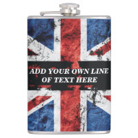 Voeg jouw tekst op het Engelse vlag Sierkussen toe