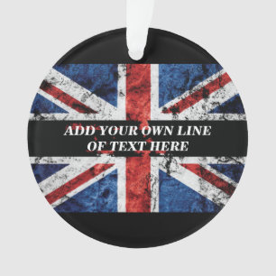 Voeg jouw tekst op het Engelse vlag Sierkussen toe Ornament