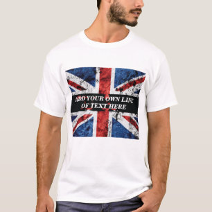 Voeg jouw tekst op het Engelse vlag Sierkussen toe T-shirt