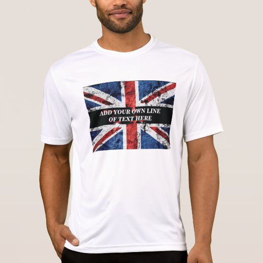 Voeg jouw tekst op het Engelse vlag Sierkussen toe T-shirt (Voorkant)