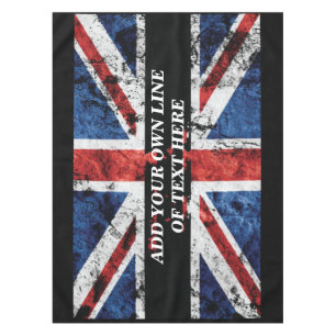 Voeg jouw tekst op het Engelse vlag Sierkussen toe Tafelkleed