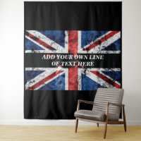 Voeg jouw tekst op het Engelse vlag Sierkussen toe