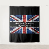 Voeg jouw tekst op het Engelse vlag Sierkussen toe Wandkleed (Voorkant)