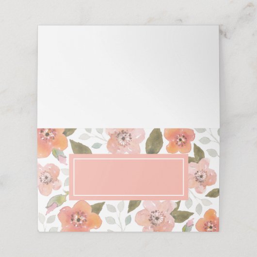 Voeg Jouw tekst Peach Delicate Floral toe (Buitenkant ongevouwen)