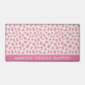 Voeg Jouw tekst Pink Leopard Pattern Desk Mat toe (Voorkant)