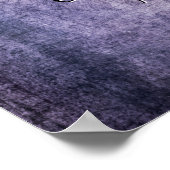 Voeg Jouw tekst Quote Dark Paars Grunge Textured Poster (Hoek)