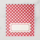 Voeg Jouw tekst Red Gingham toe met Red Border (Buitenkant ongevouwen)