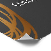 Voeg Jouw tekst Scribbled Gold Ovals Donkergrijs t Poster (Hoek)