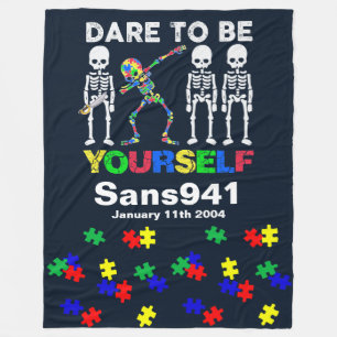 Voeg Jouw tekst toe - Autisme - Vluchtige verpakki Fleece Deken