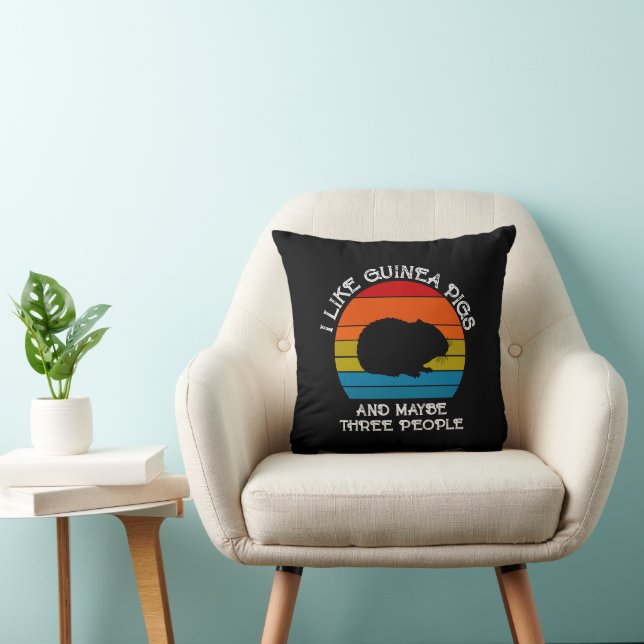 Voeg Jouw tekst toe, cavia's op de Rode Blauwe Zon Kussen (Stoel)