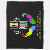 Voeg Jouw tekst toe, LGBT Pride Rainbow Love Hands Fleece Deken (Voorkant)