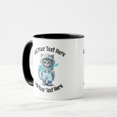 Voeg Jouw tekst Whimsical Astronaut Cat Coffee toe Mok (Voorkant links)