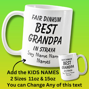Voeg Kinder namen toe - Fair Dinkum BESTGRANDPA St Koffiemok
