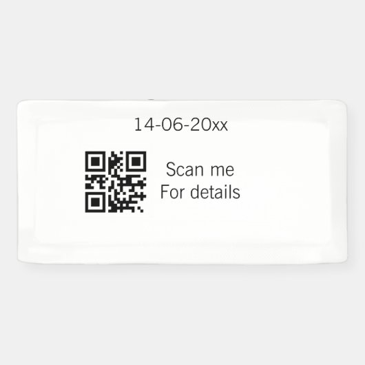 Voeg koppelnaam datum jaar Q R code hier bruiloft Spandoek (Horizontaal)