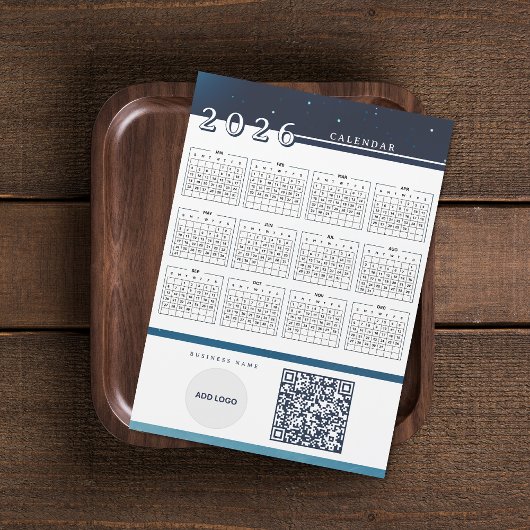 Voeg Logo 2026 Kalender QR-code Magnetische Kaart