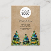 Voeg Logo Aangepaste tekst Kerstmis dennenboom pro Visitekaartje (Voorkant)