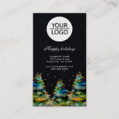 Voeg Logo Aangepaste tekst Kerstmis dennenboom pro Visitekaartje (Voorkant)