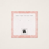 Voeg Logo Blush roze Glitter Marble Earning Displa Vierkante Visitekaartjes (Voorkant)