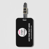 Voeg Logo Business Chic  Black Minimal toe Bagagelabel (Voorkant (verticaal))