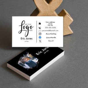 voeg logo Custom BUSINESS LOGO en sociale media to Visitekaartje