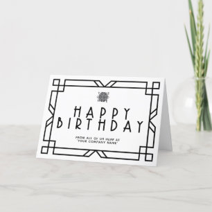 Voeg Logo Deco Business Birthday Black White toe Kaart