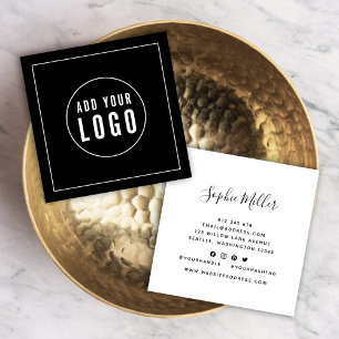 Voeg Logo Editable Color White Border Social Media Vierkante Visitekaartje
